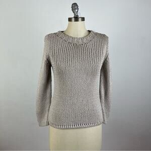 APC Grey Metallic Sparkly Loose Weave Sweater